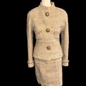 CHANEL Beige Tweed Suit